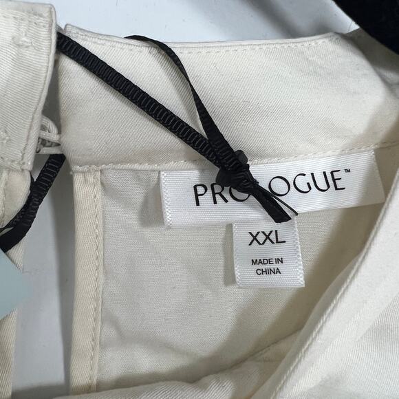 Prologue Women's Cream Raglan Twill Long Sleeve Top - Size XXL - NWT - Picture 2 of 12